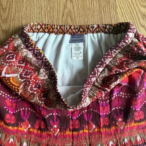 Laura Scott Red Pink Pleated Maxi Skirt - Picture 6 of 7